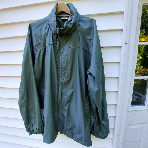 NWOT LL BEAN STOWAWAY FULL ZIP HOODED RAIN JACKET MENS XXL TALL GREEN 0 AKD6 FAB - Picture 9 of 9